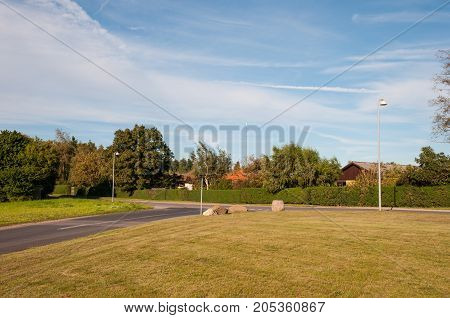 Town of oerslev in Denmark on a summer day