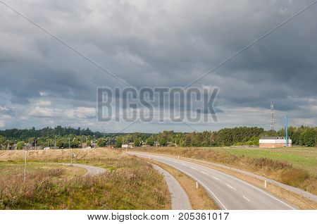 Road Outside Of City Of Naestved In Denmark