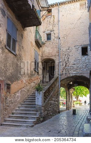 Street of Tourrettes-sur-Loup a medieval village in the Alpes-Maritimes department in southeastern France