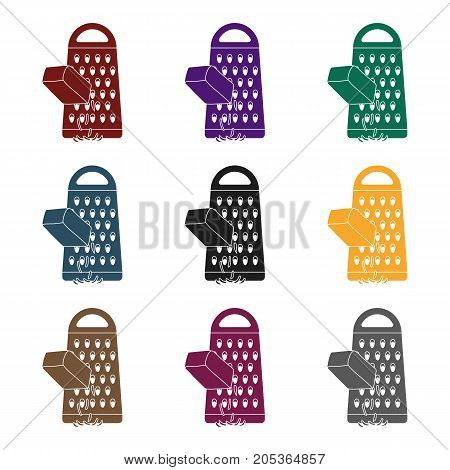Grating cheese icon in black style isolated on white background. Pizza and pizzeria symbol vector illustration.