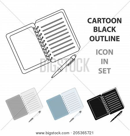 Paper notebook detective. Notepad to record readings, to solve the crime.Detective single icon in cartoon style vector symbol stock web illustration.