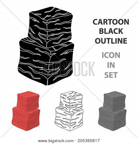 Diced beef icon in cartoon style isolated on white background. Meats symbol vector illustration