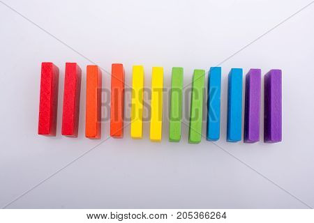 Coorful Domino Blocks On White Background