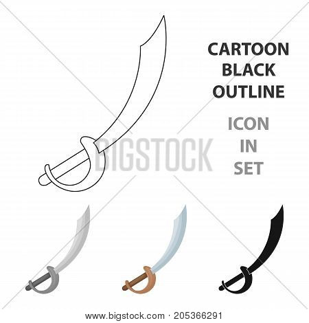 Pirate sabre icon in cartoon style isolated on white background. Pirates symbol vector illustration.