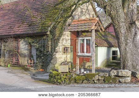 rural impression at a small village named Oberregenbach near Langenburg in Hohenlohe a area in Southern Germany