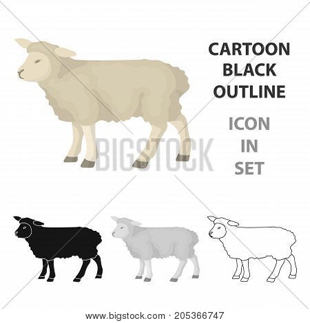 Sheep icon in cartoon design isolated on white background. Scotland country symbol stock vector illustration.