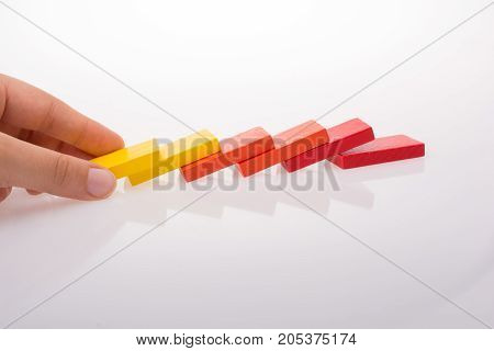 Coorful Domino Blocks On White Background