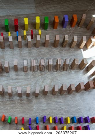 Coorful Domino Blocks On White Background