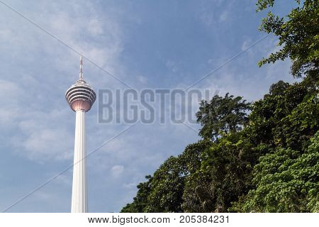 Kuala Lumpur,  Malaysia, September 16, 2017: Kl Tower Is The Seventh-tallest Tower In The World By P
