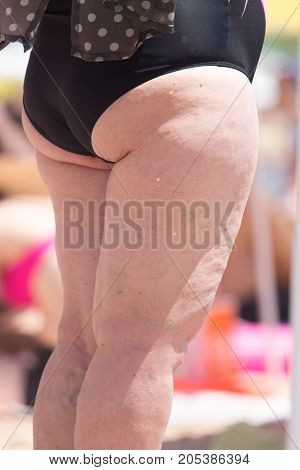 fat ass women on the beach . In the park in nature