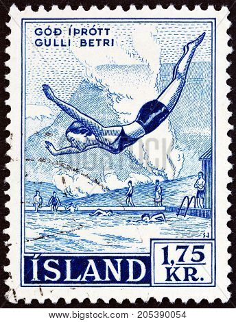 ICELAND - CIRCA 1955: A stamp printed in Iceland from the 