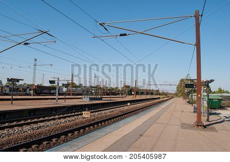 Ringsted train station in Denmark on a sunny day