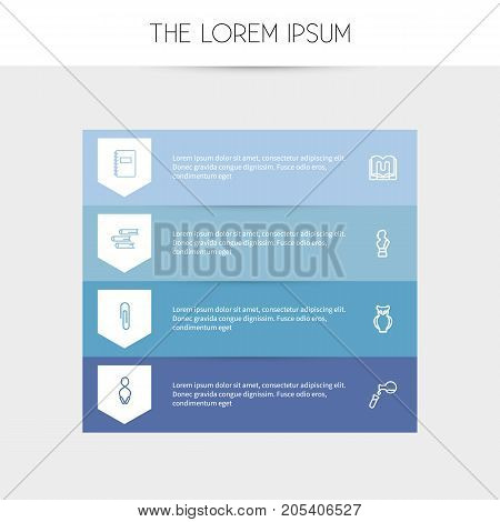 Set Of 8 Editable Science Outline Icons. Includes Symbols Such As Stand , Classbook , Bust