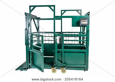 scales for weighing of animals agricultural scales on a white background