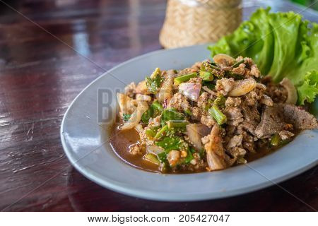 Spicy Minced Pork Salad (laab) At Thai Street Food