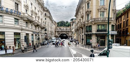 Rome, Lazio, Italy. August 22, 2017: View Of The Street Called 