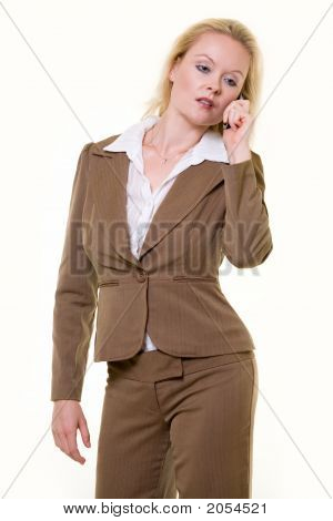 Donna In tailleur marrone