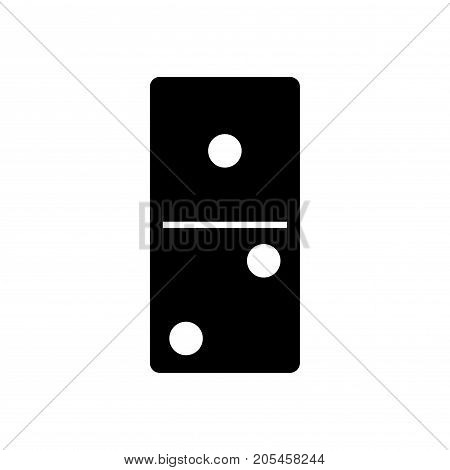 Black Domino Icon. Gaming Item,isolated On White Background