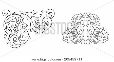 Vintage ornament, baroque ornament, scroll ornament, engraving ornament, border ornament, floral ornament, retro pattern, antique pattern, style acanthus pattern, foliage pattern, swirl pattern decorative pattern, filigree pattern. vector