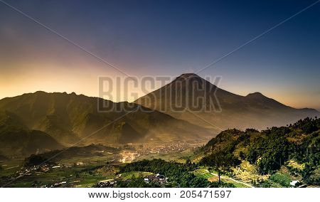 Morning at Sindoro Mount, Dieng, Central Java, Indonesia
