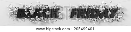 black friday header with text and exploding background. 3d illustration. suitable for any blackfriday theme.