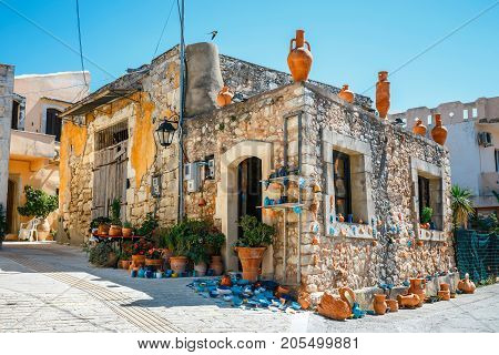 Traditional Creten Village Margarites Famous For Handmade Ceramics, Crete, Greece
