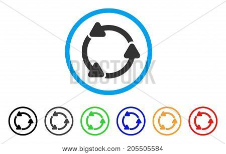 Rotate CCW rounded icon. Style is a flat rotate ccw grey symbol inside light blue circle with black, gray, green, blue, red, orange color versions. Vector designed for web and software interfaces.