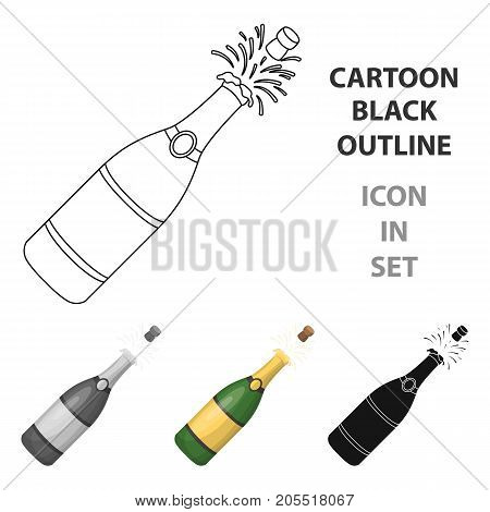 A bottle of champagne with a cork.Party and parties single icon in cartoon style vector symbol stock web illustration.