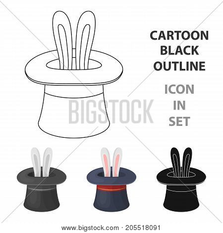 Ears of a hare in a hat. Foci.Party and parties single icon in cartoon style vector symbol stock web illustration.