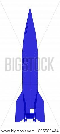 A blue guided misile over a white background