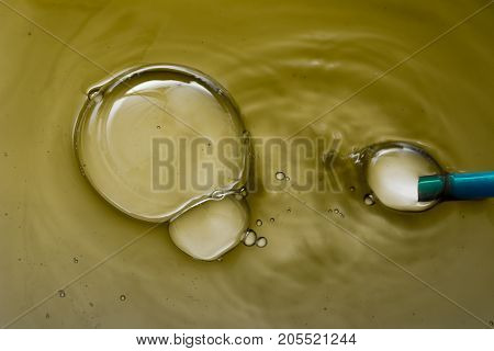 Colorful Water Bubles On Water As Background