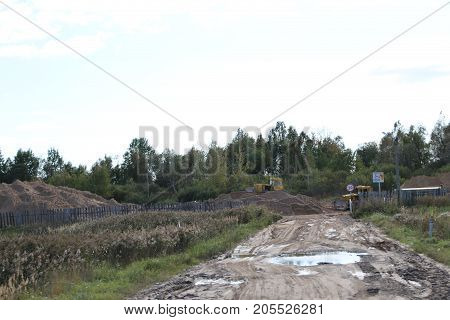 Russia, September 22, 2017: Repair Of The Road In The Republic Of Mari El