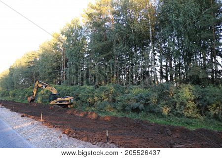 Russia, September 22, 2017: Repair Of The Road In The Republic Of Mari El