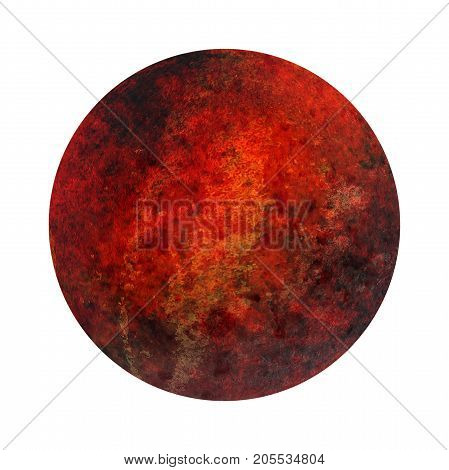 Solar System - Mars. Isolated planet on white background. High resolution beautiful art presents planet of the solar system. 3D illustration.