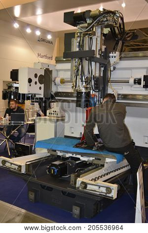 Kiev, Ukraine International Industrial Exhibition - November 25, 2016: - industrial machinery, Industrial equipment, industry facilities and machine tools, machinery lathes