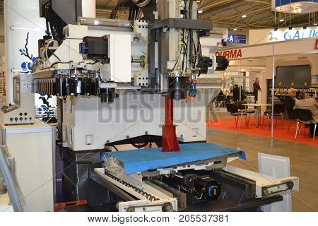 Kiev, Ukraine International Industrial Exhibition - November 25, 2016: - industrial machinery, Industrial equipment, industry facilities and machine tools, machinery lathes