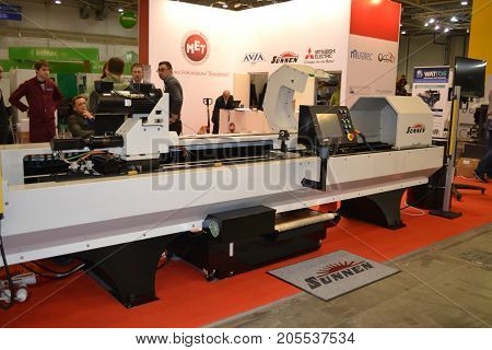 Kiev, Ukraine International Industrial Exhibition - November 25, 2016: - industrial machinery, Industrial equipment, industry facilities and machine tools, machinery lathes