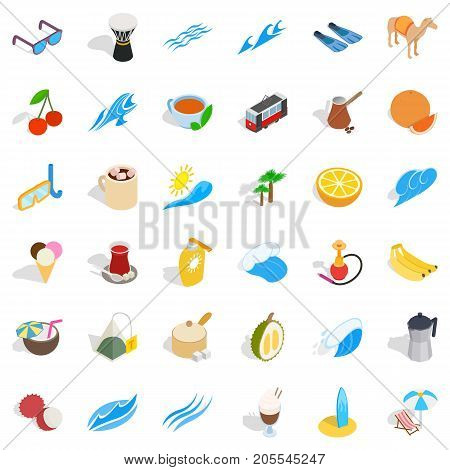 Turkey icons set. Isometric style of 36 turkey vector icons for web isolated on white background