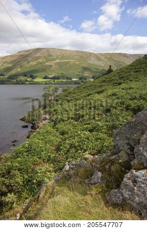 Ullswater from Hallin Fell the Lake District Cumbria England.