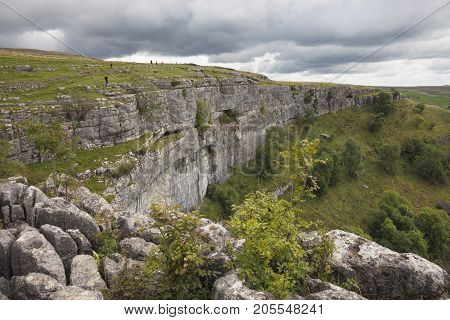 Malham Cove Yorkshire Dales National Park England.