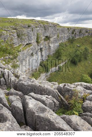 Malham Cove Yorkshire Dales National Park England.
