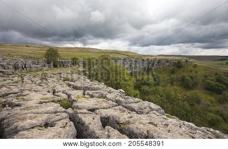 Malham Cove Yorkshire Dales National Park England.