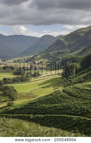 View from Hallin Fell Cumbria the Lake District England.