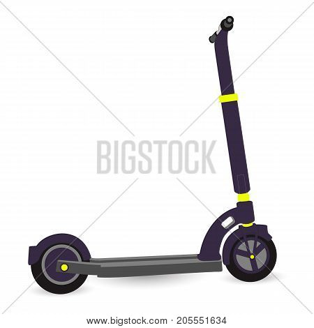 Colorfull Children S Kick Scooter In Cartoon Style, Vector.