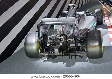 Frankfurt-September 20: Mercedes-AMG F1 W08 EQ Power+ at the Frankfurt International Motor Show on September 20 2017 in Frankfurt