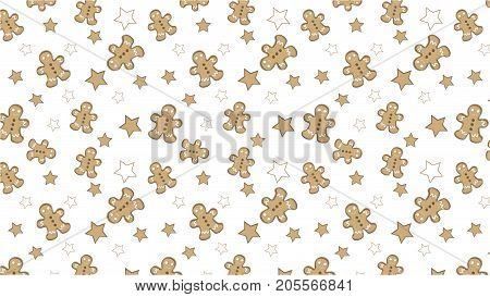 Christmas Pattern with cute assets for Background or Paper