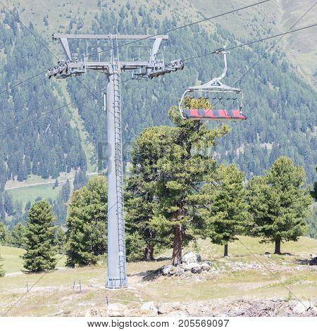 Ski Lift Chair In The Alps