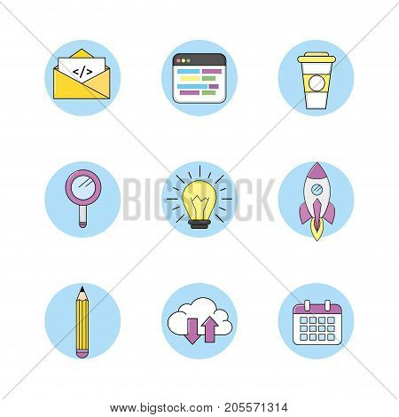 set software code data pragramming vector illustration