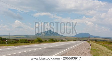 Mountain view near the town of Zheleznovodsk, Stavropol Krai, Russia. Beautiful summer landscape.