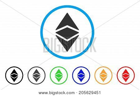 Ethereum Classic icon. Vector illustration style is a flat iconic ethereum classic symbol with black, grey, green, blue, red, orange color additional versions.